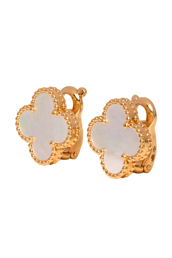 Van Cleef & Arpels 2024 18K Y.G Vintage Alhambra Mother of PearlEarrings