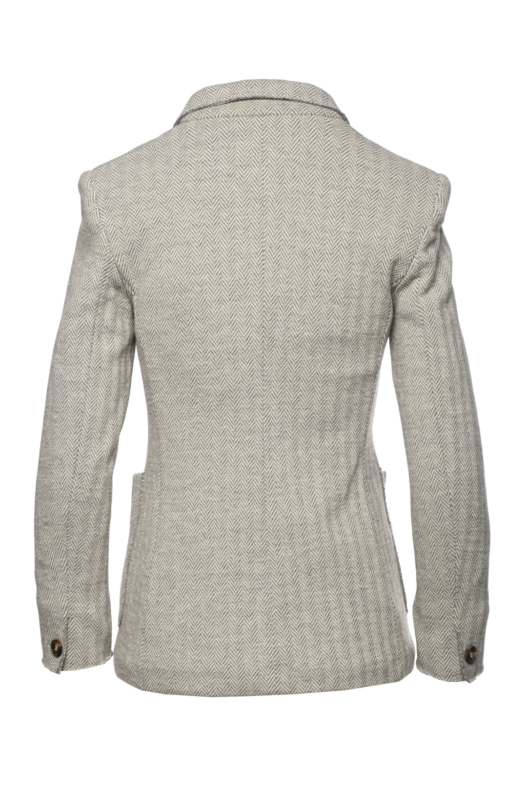 Weekend Max Mara Size 6 Single Breasted Raw Edge Herringbone Jacket