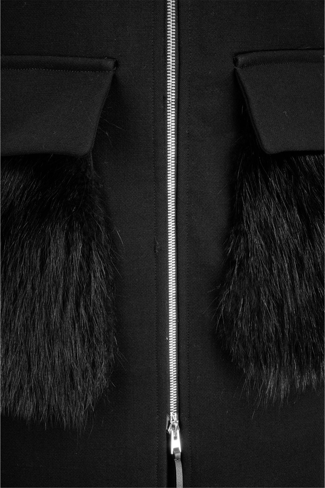 Marni Size 40 Fur Pocket Hooded Wool-Blend Vest