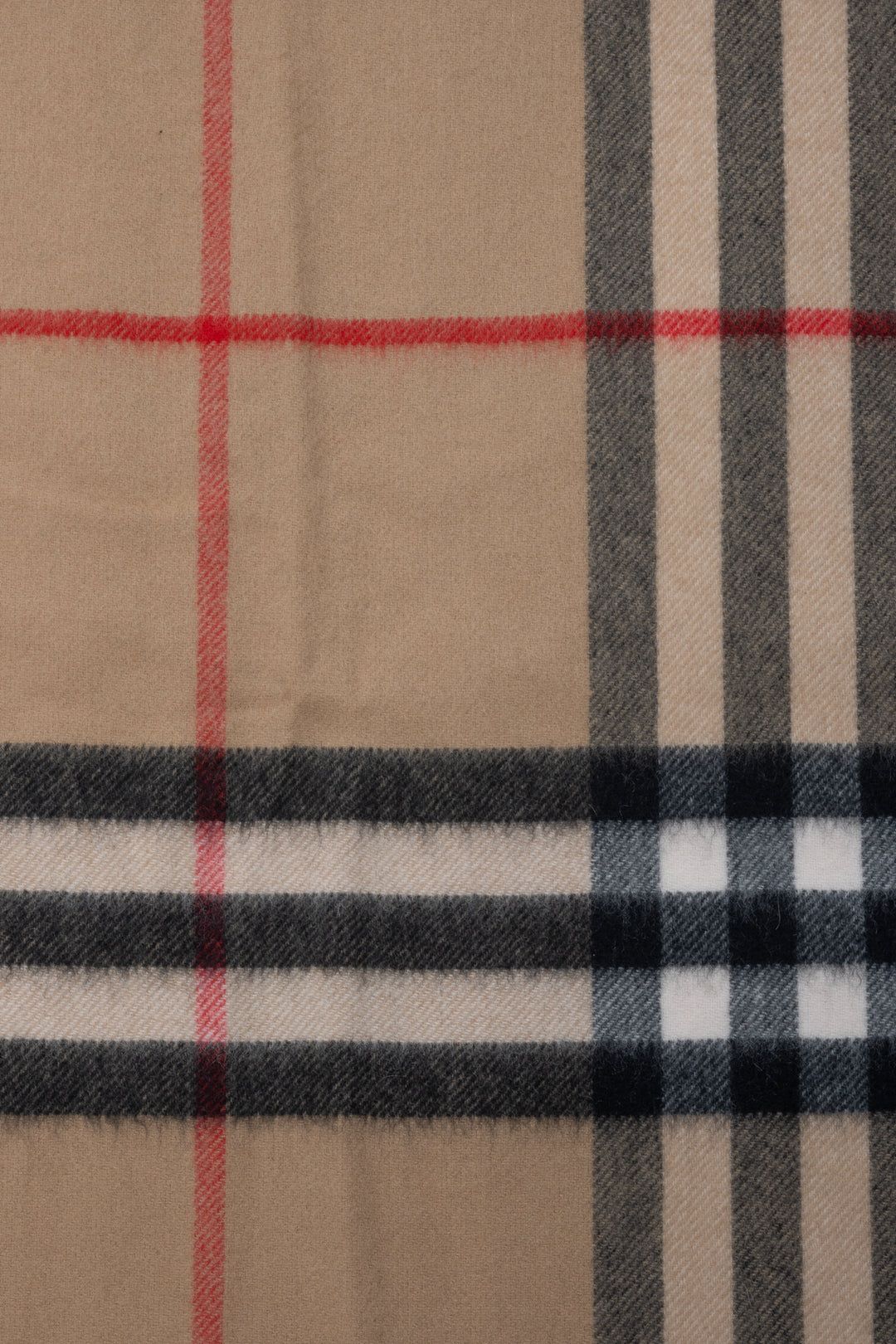 Burberry Cashmere Fringe Check Scarf