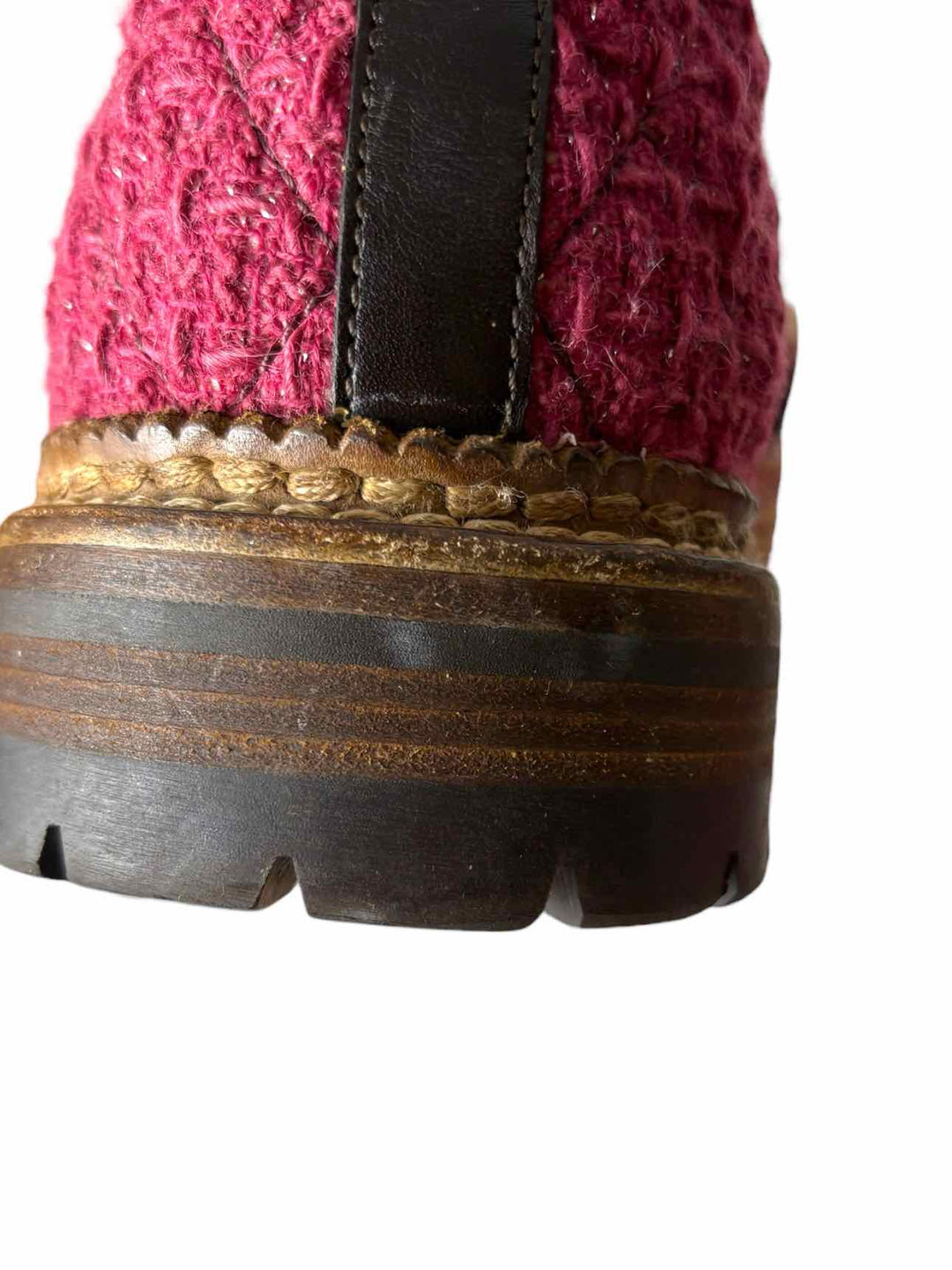 Chanel Size 38 Tweed & Leather Trekking Short Ankle Boots