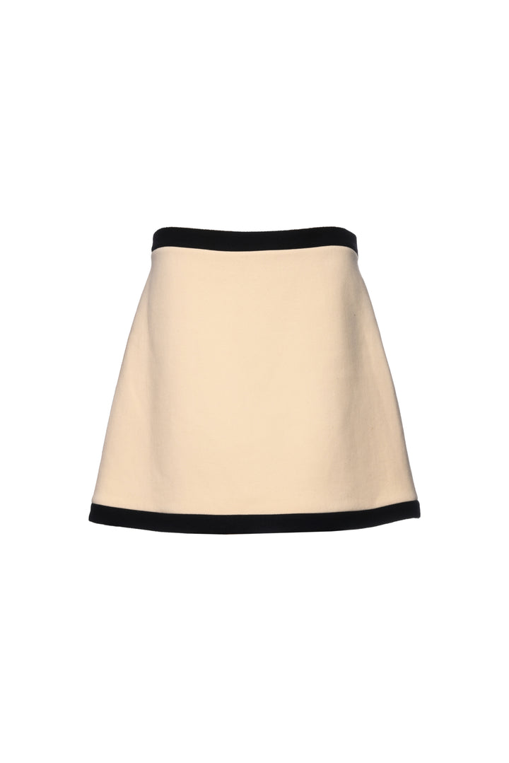 Miu Miu Size 10 2018 Contrast Trim Wool Mini Skirt