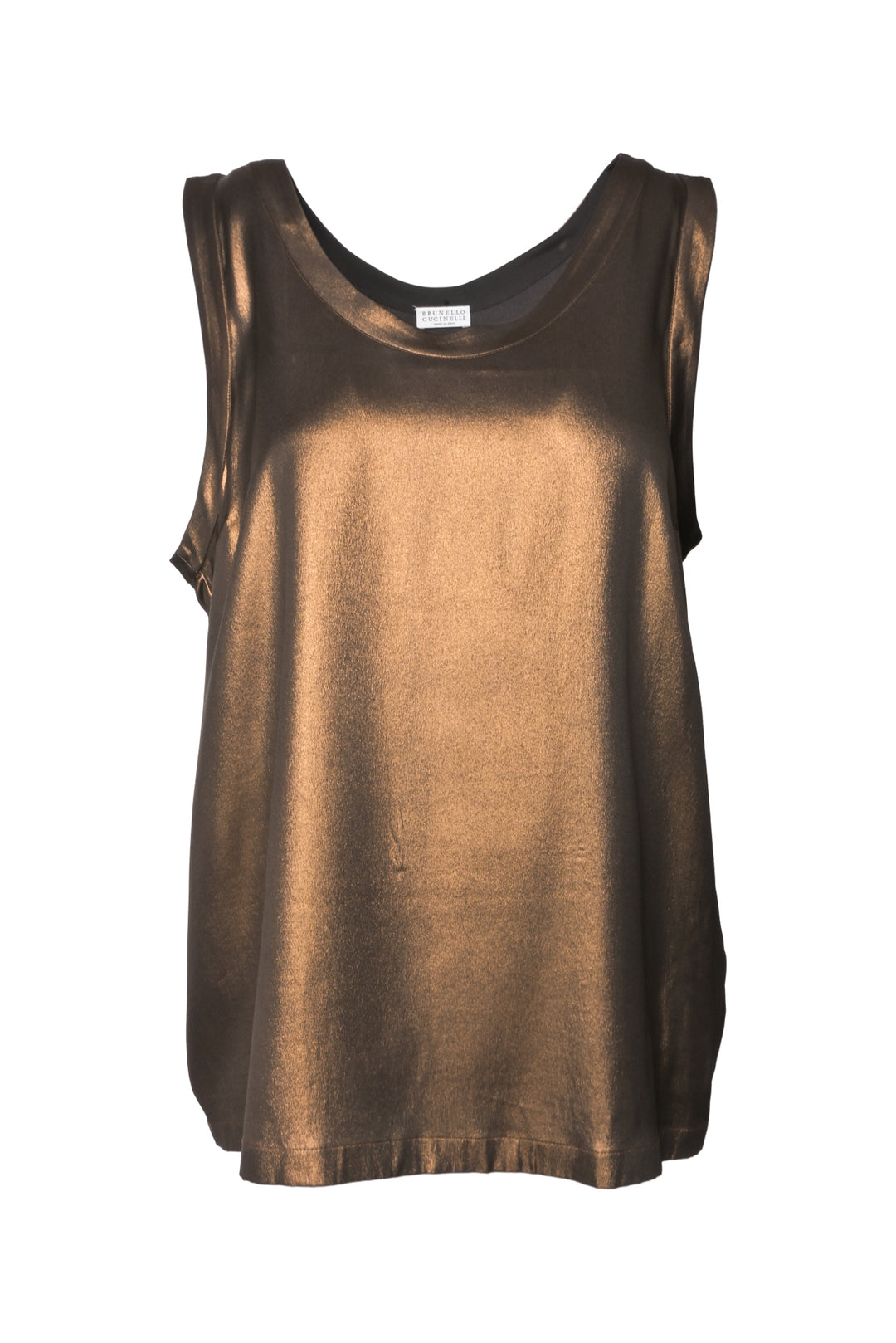 Brunello Cucinelli Size 3X Silk Scoop Neck Tank Top