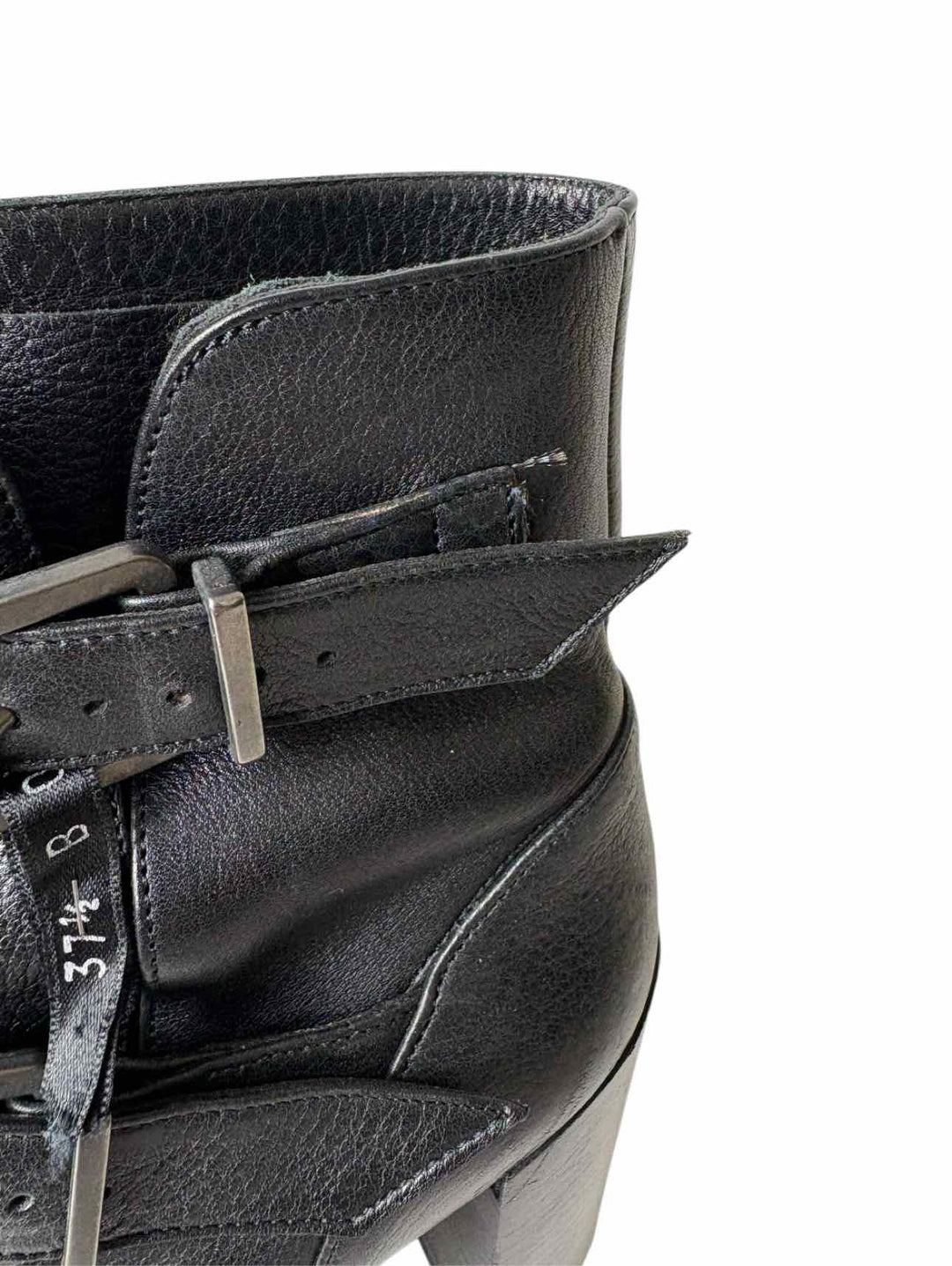 Robert Clergerie Size 37.5 Melody Noir Leather Ankle Boots