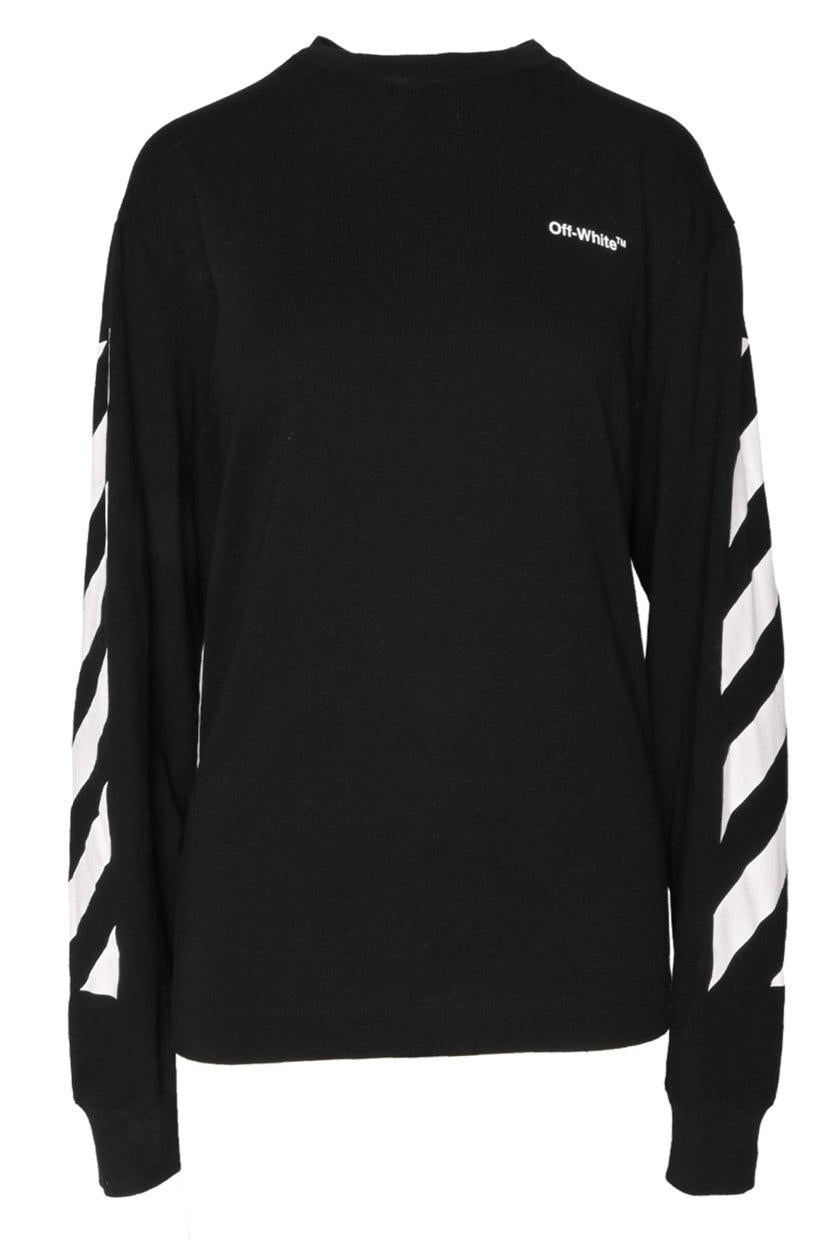 OFF-WHITE Size M Men's Diagonal Helvetica Long Sleeve T-shirt