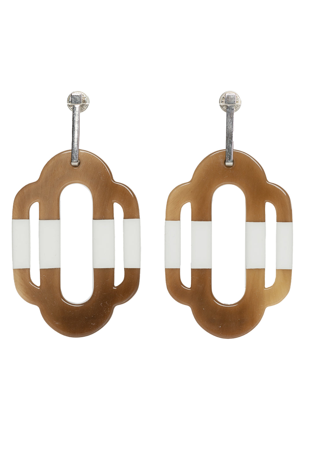 Hermes Buffalo Horn Lacquer Attelage Earrings