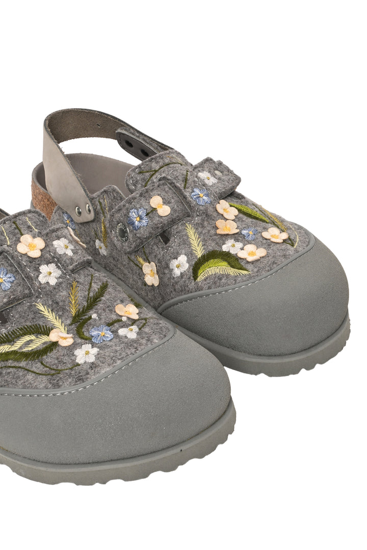 Dior x Birkenstock Size 9 Men's Tokio Felted Wool Floral Embroidered Mules