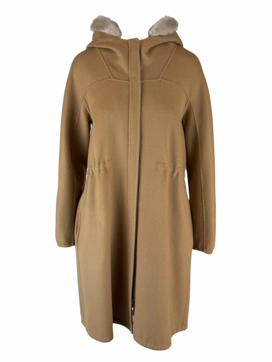 S' Max Mara Size 8 Hooded Drawstring Wool Coat