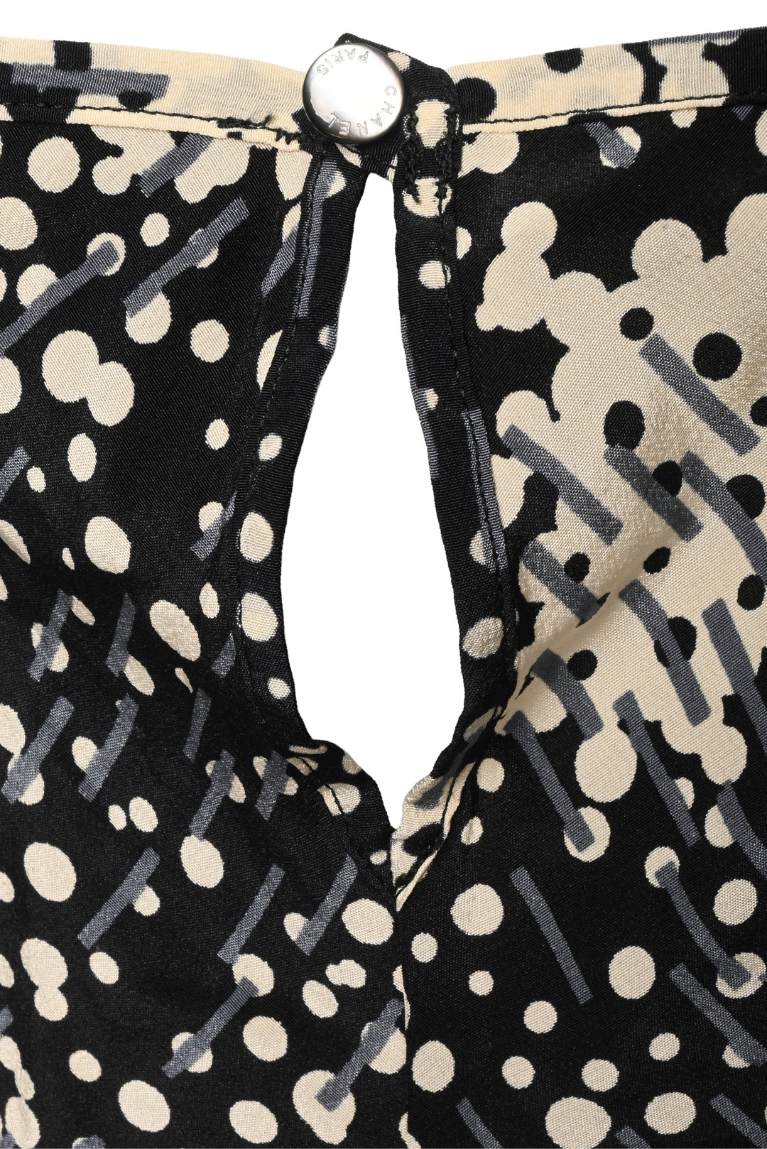 Chanel Size S 2002 Embellished Trim CC Logo & Polka Dot Silk Tank Top