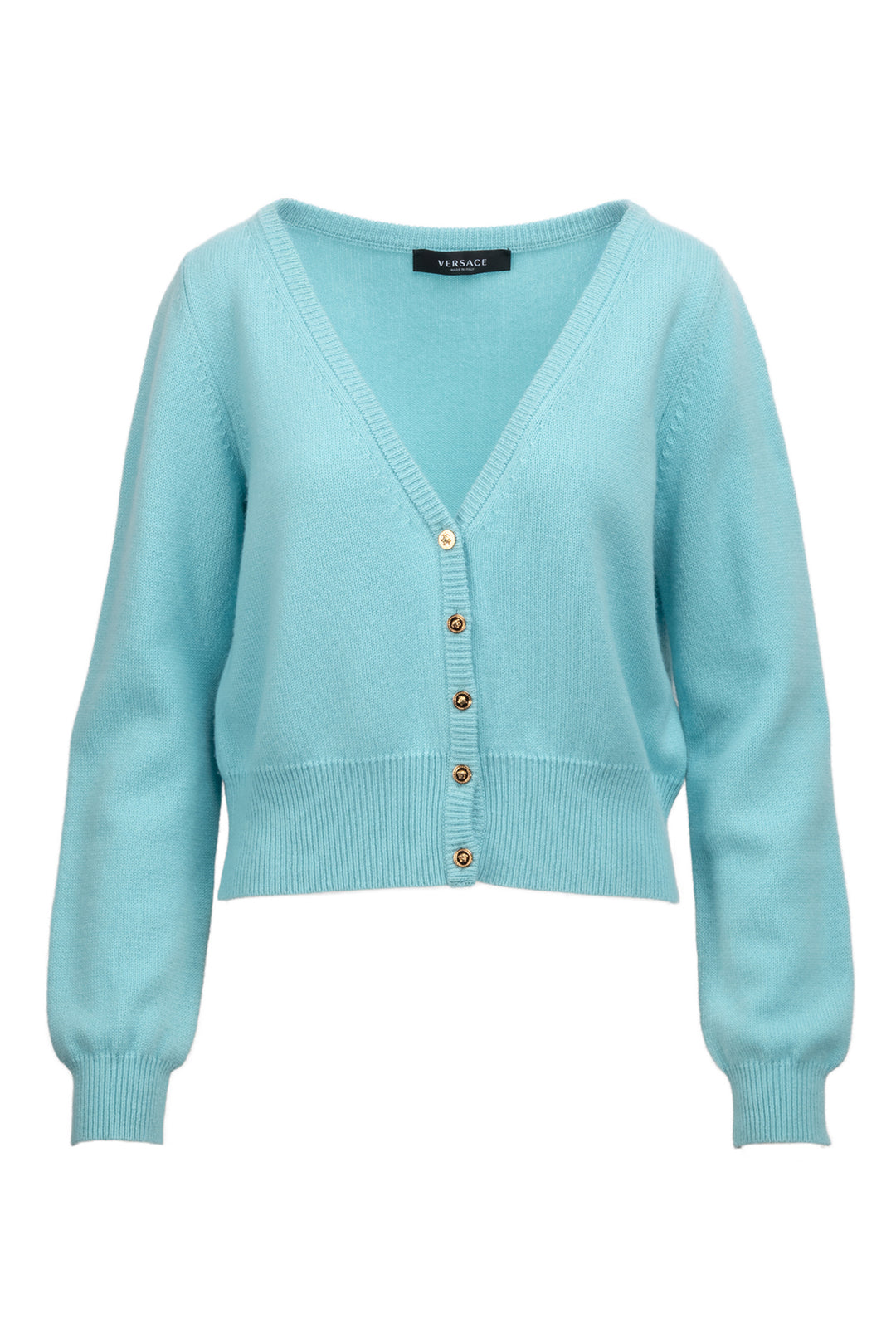 Versace Size XXL Cashmere Cropped V Neck Cardigan