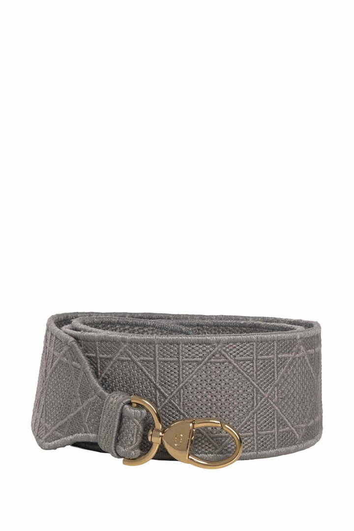 Dior Cannage Embroidered Canvas Shoulder Strap