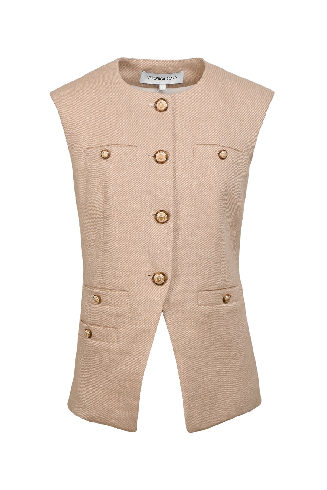 Veronica Beard Size 10 Linen Blend Vest Top