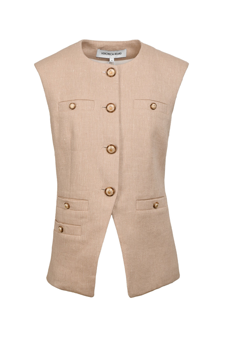 Veronica Beard Size 10 Linen Blend Vest Top