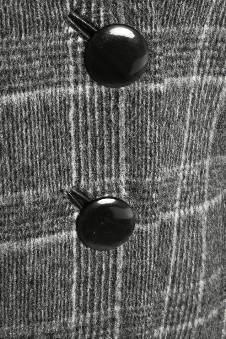 Balenciaga Size XS 2015 Checked Brushed Wool-Blend Coat