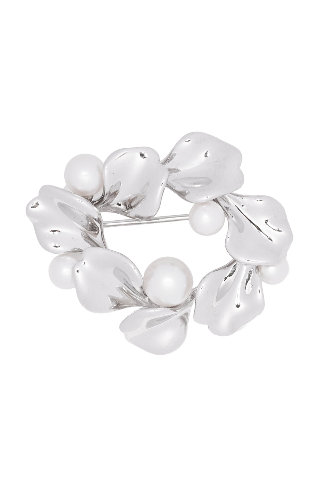 Mikimoto Pearl Leaf Wreath Brooch