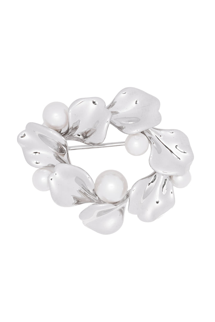 Mikimoto Pearl Leaf Wreath Brooch