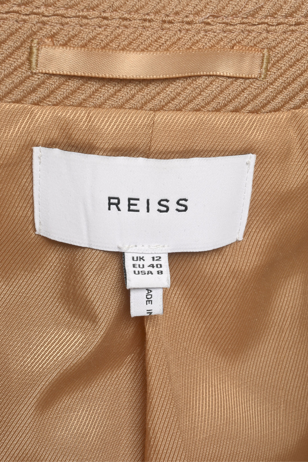Reiss Size 8 Logan Double Breasted Twill Blazer