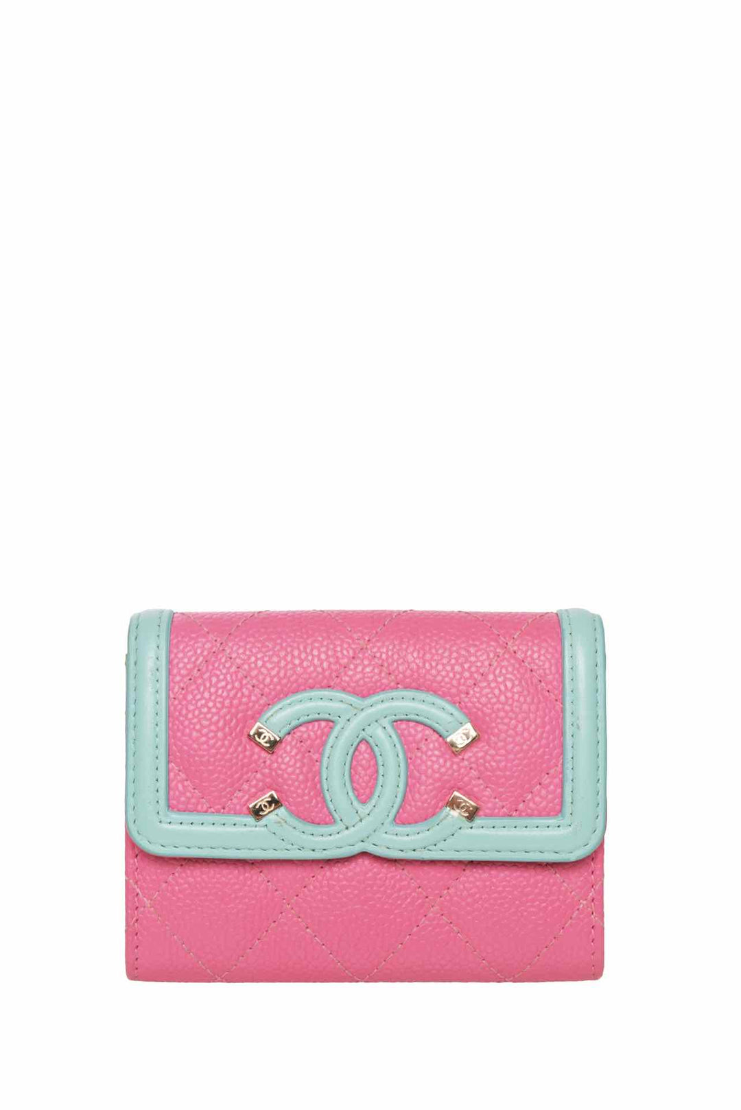Chanel 2019 Caviar Quilted CC Filigree Card Holder