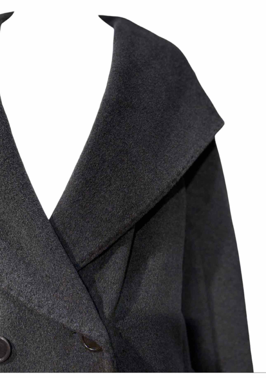 Maxmara Size 12 Wool Blend Hooded Double Breasted Coat