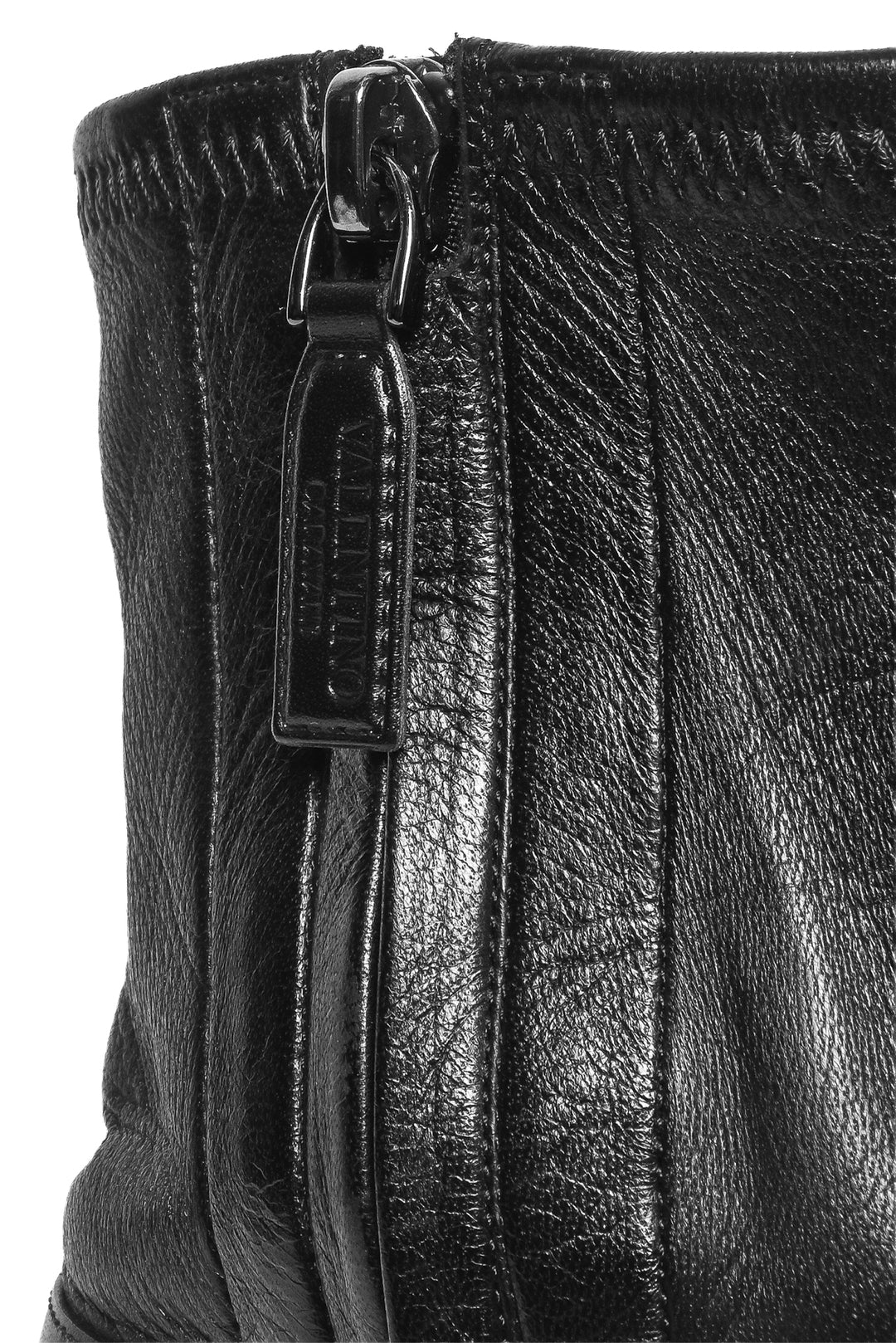 Valentino Size 38 Rockstud Accent Stretch Leather Ankle Boots