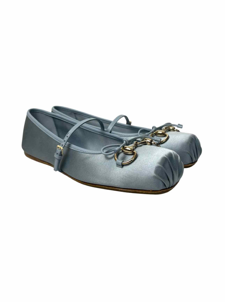 Gucci Size 38 Satin Horsebit Ballet Flats