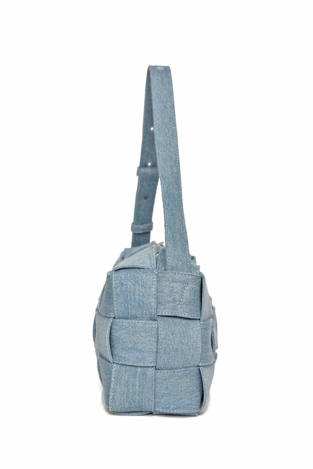 Bottega Veneta Denim Maxi Intrecciato Brick Cassette Shoulder Bag