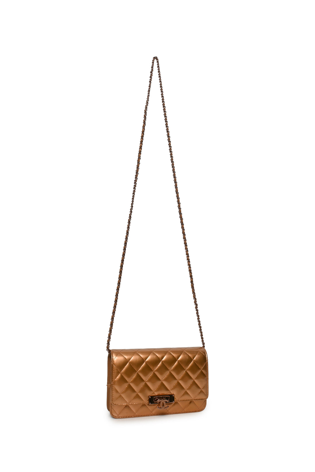 Chanel 2016-17 Enamel Coco Lock Wallet on Chain