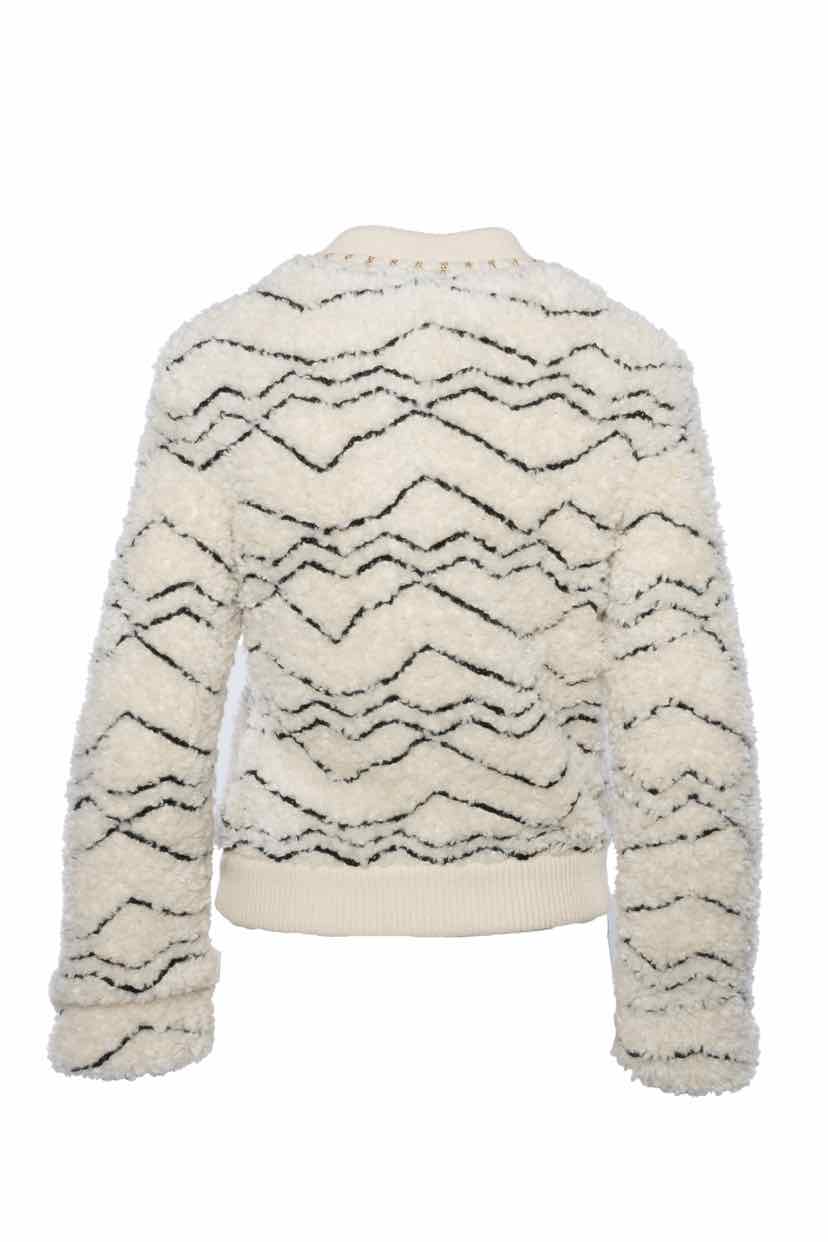 Chanel Size 36 2019 Patterned Faux Shearling Jacket