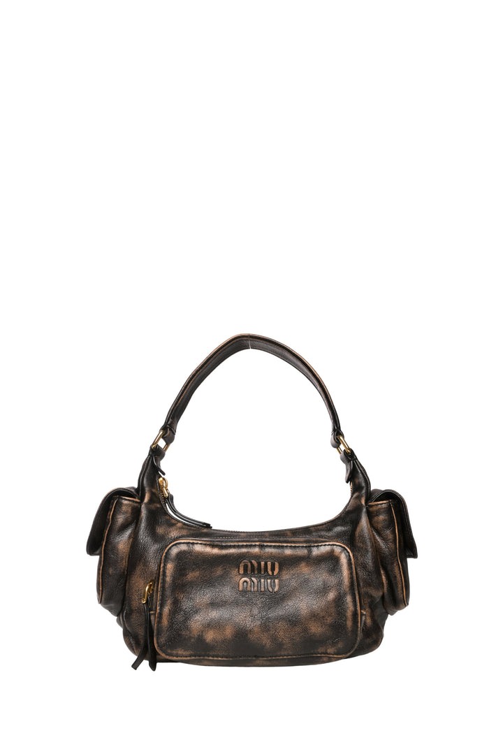 Miu Miu Pocket Nappa Leather Shoulder Bag
