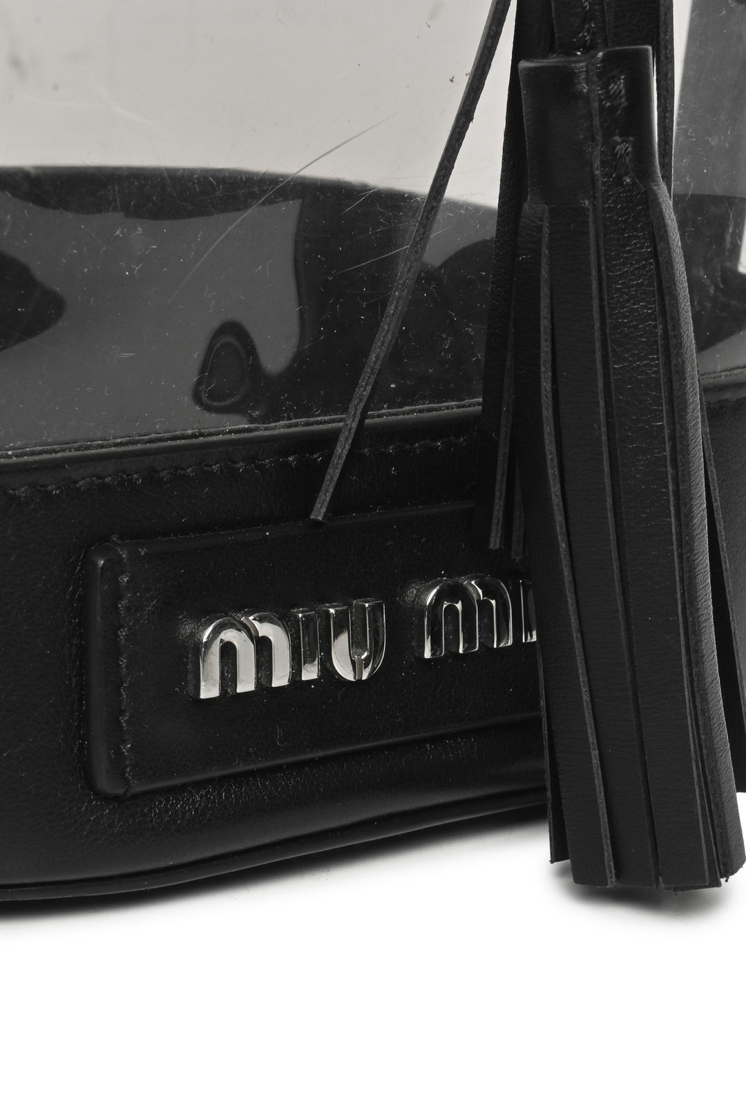 Miu Miu Leather & PVC Drawstring Bucket Bag