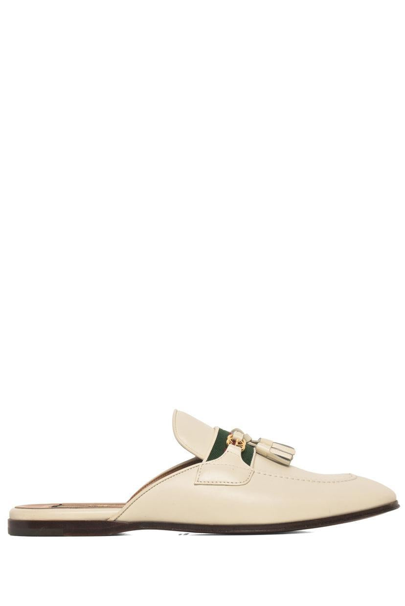Gucci Size 38 Paride GG Web Tassel Mules