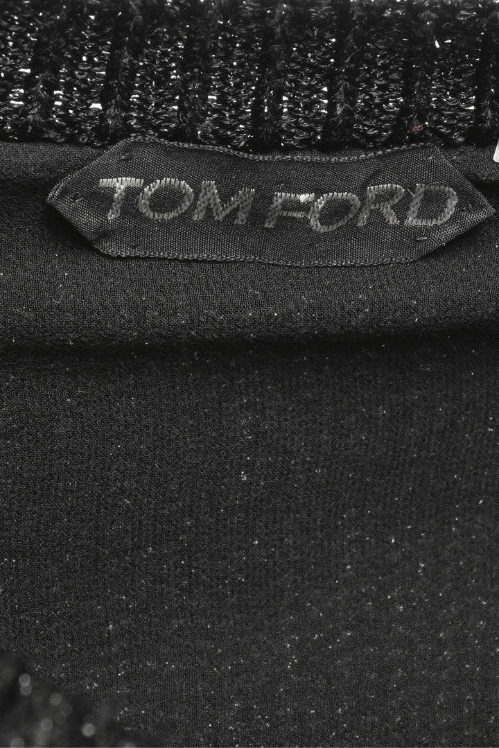 Tom Ford Size L Metallic Knit Zip-Up Cardigan