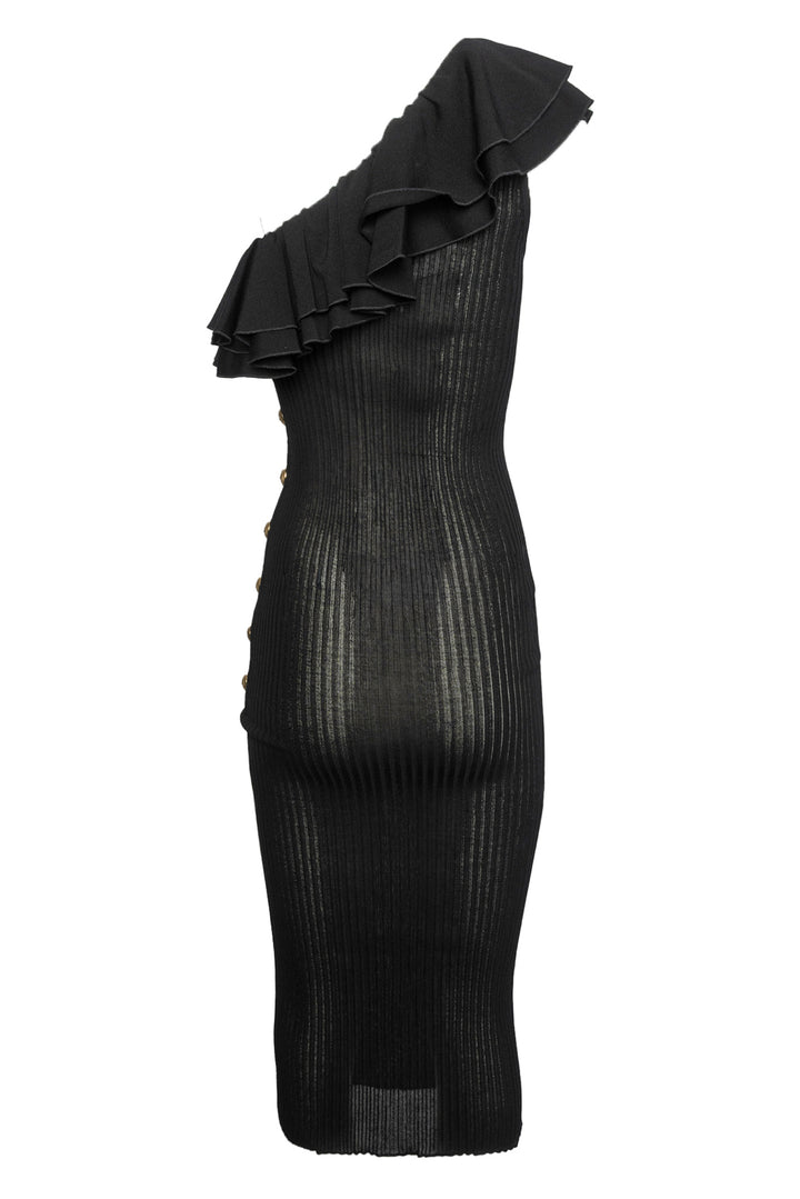 Balmain Size 38 One Shoulder Knit Dress