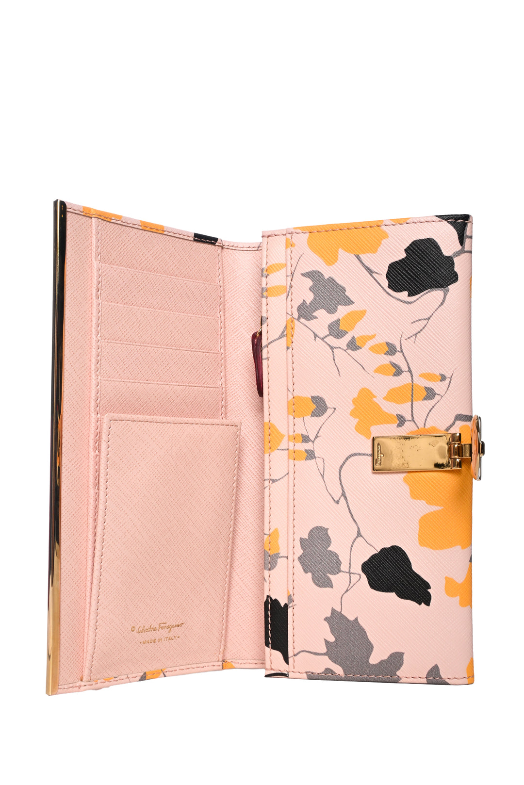 Salvatore Ferragamo Floral Gancini Continental Long Wallet