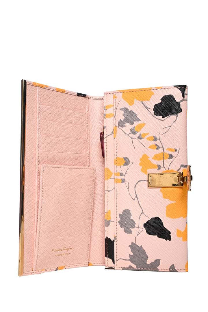 Salvatore Ferragamo Floral Gancini Continental Long Wallet