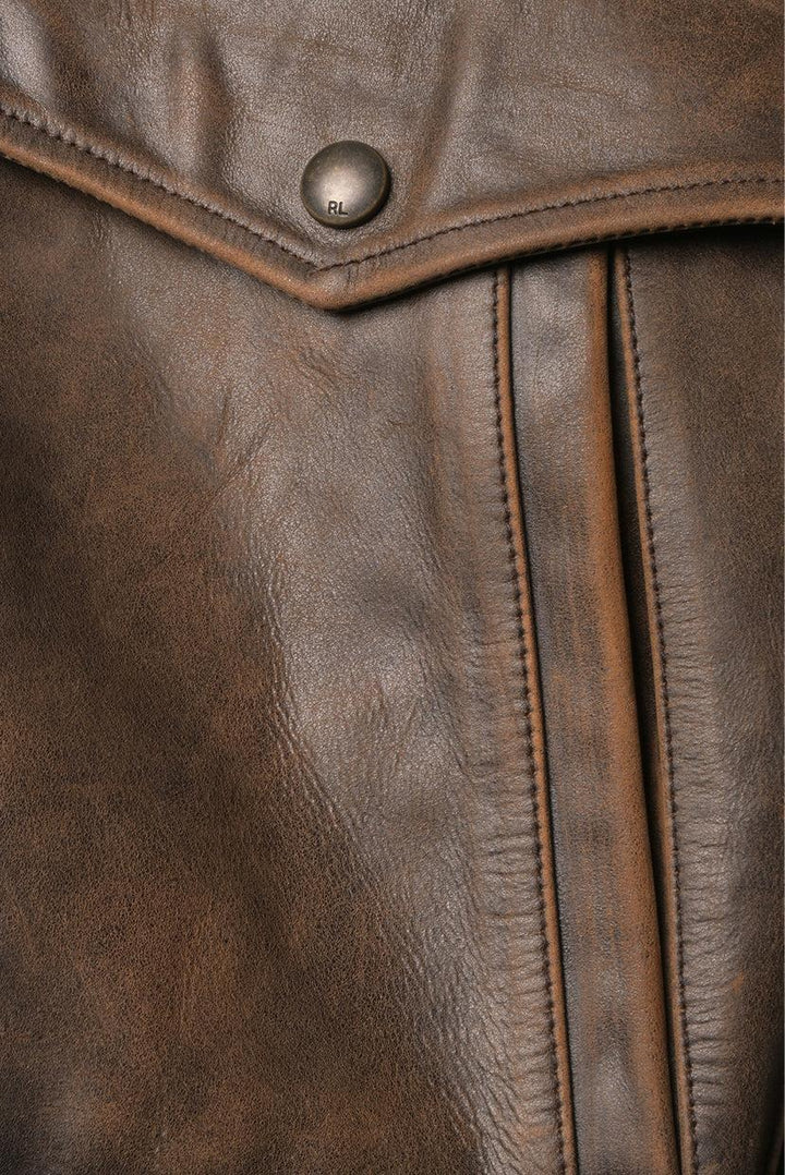 Polo Ralph Lauren Size XXL Burnished Leather Bomber Jacket