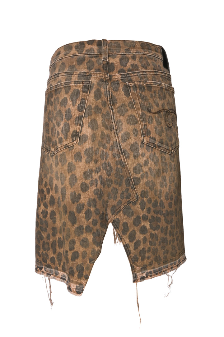 R13 Size 26 Norbury Distressed Leopard Print Skirt
