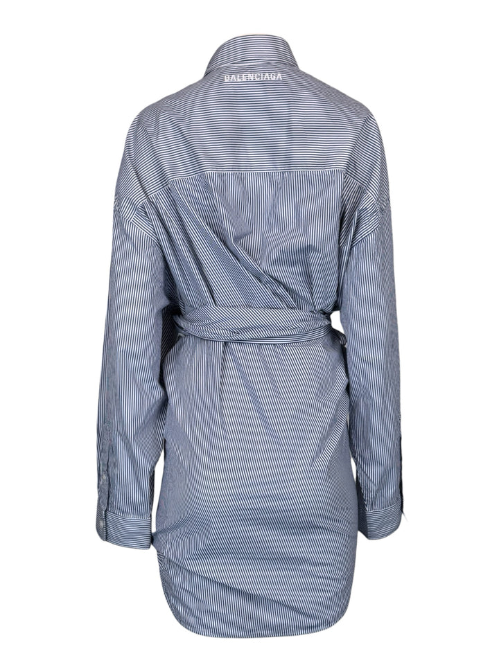 Balenciaga Size 34 2022 Striped Wrap Mini Dress