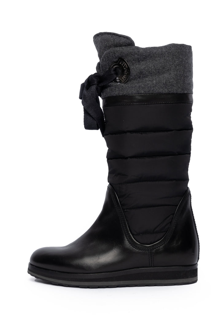 Moncler Size 37 Quilted Nylon & Leather Boots