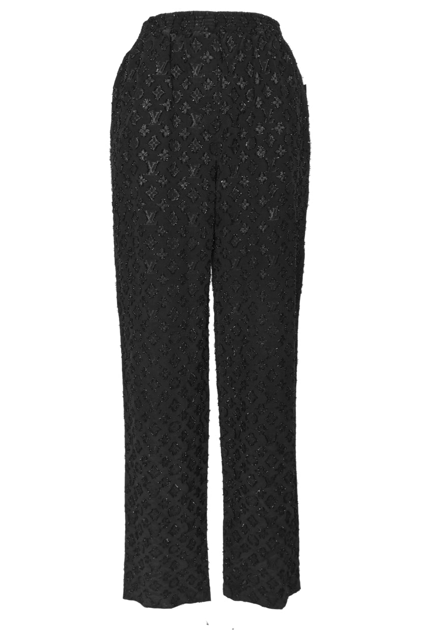 Louis Vuitton Size 36 Metallic Monogram Silk Pants