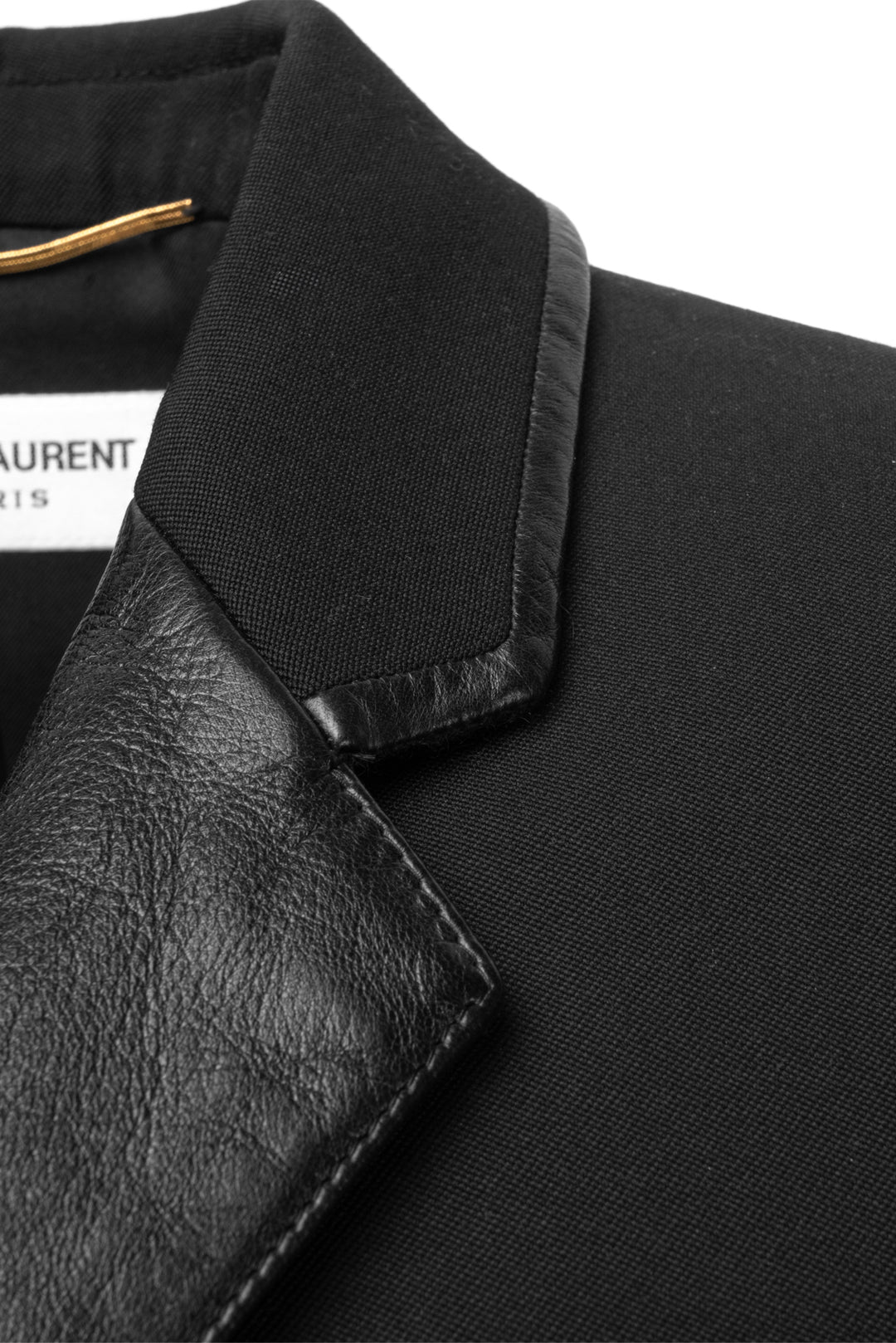 Saint Laurent Size 2 2018-19 Leather Lapel Blazer & Cumberband Wool Shorts Set