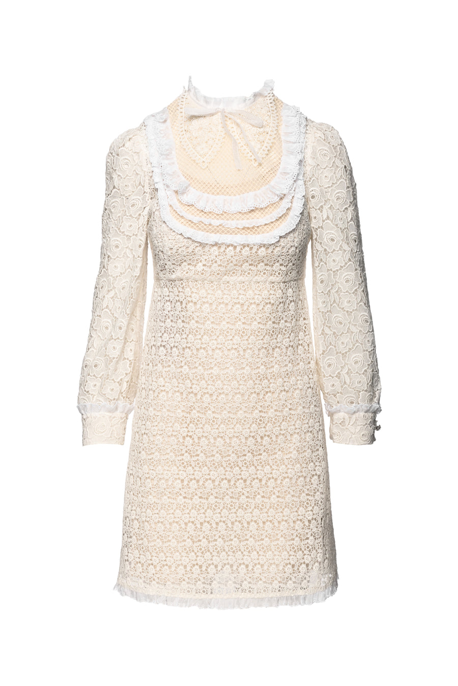 miu miu white lace dress Miu Miu Cotton And Lace Dress | White