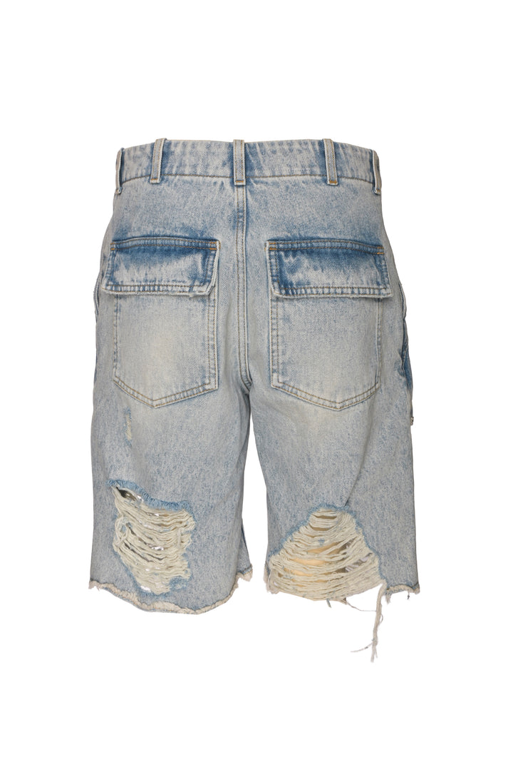 Givenchy Size 28 Men's Distressed Cargo Style Denim Shorts