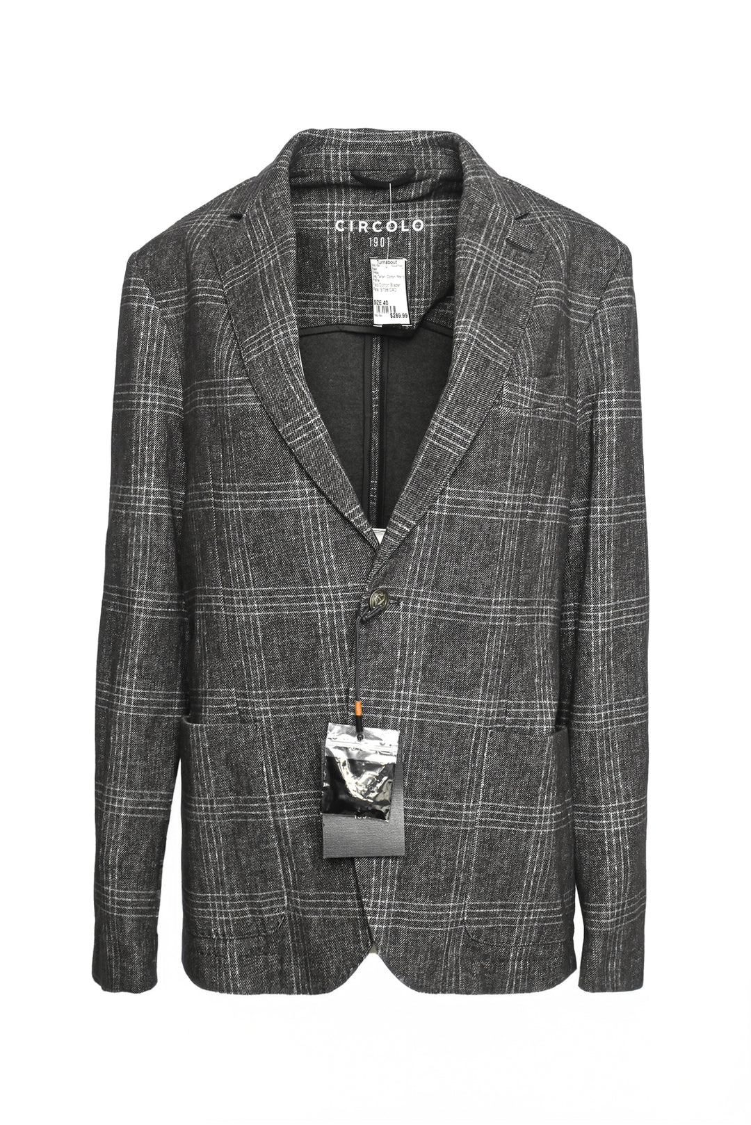 Circolo Size 40 Men's Plaid Cotton Blazer