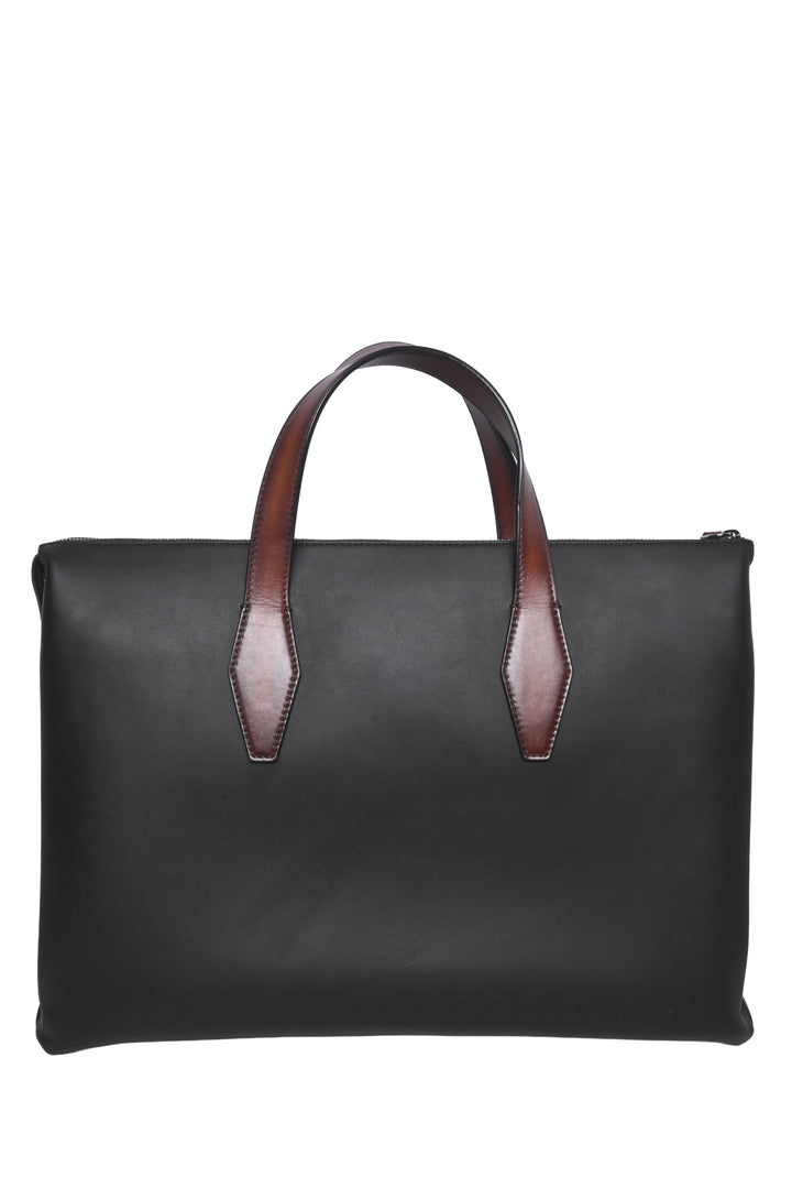 Berluti Men's Perspective Scritto Leather Briefcase