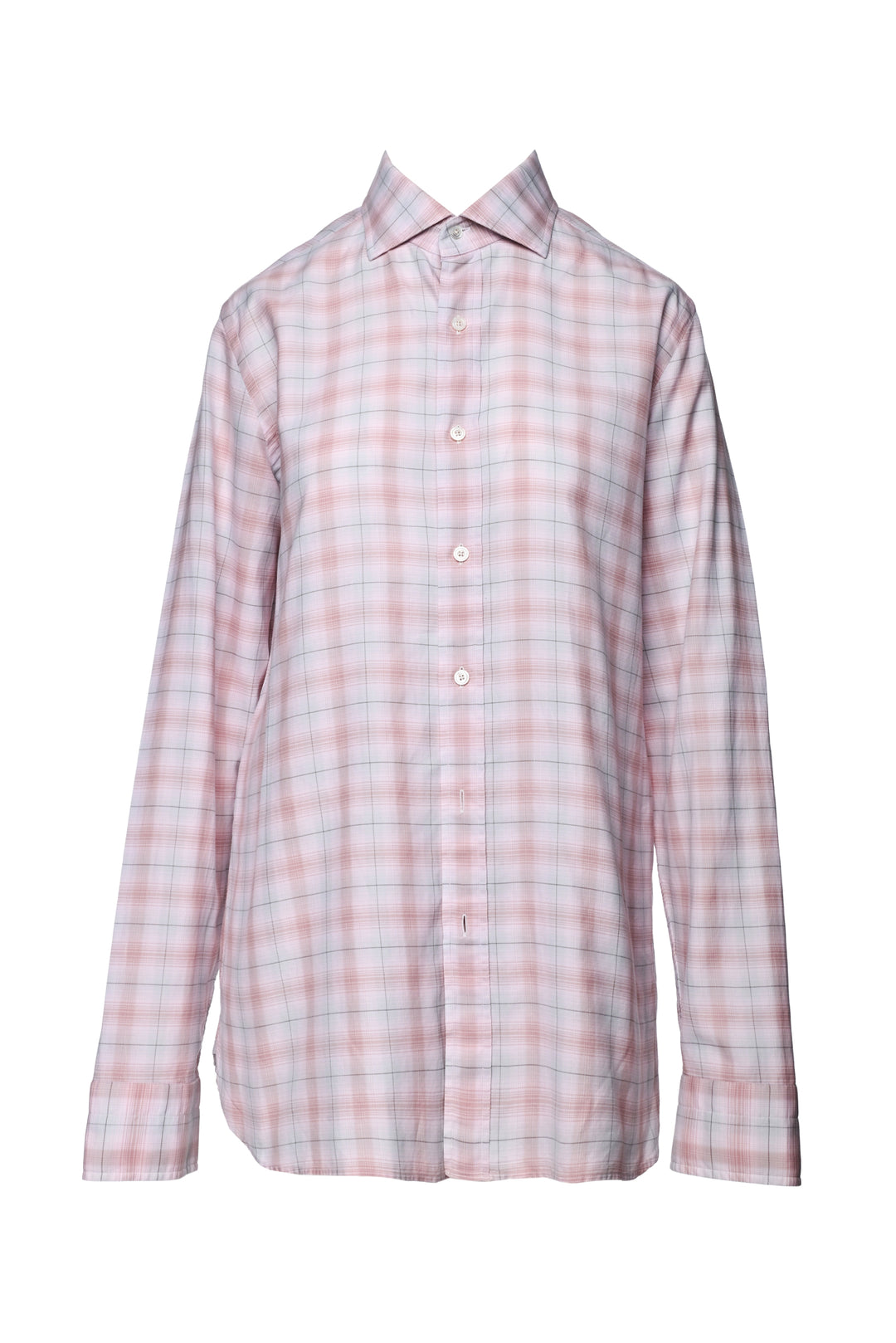 Tom Ford Size 32 Men's Plaid Cotton Shirt Long Sleeve