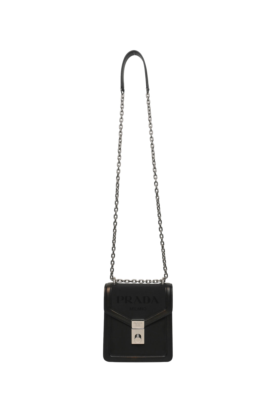 Prada 2021 Tessuto Flap Lock Chain Shoulder Bag