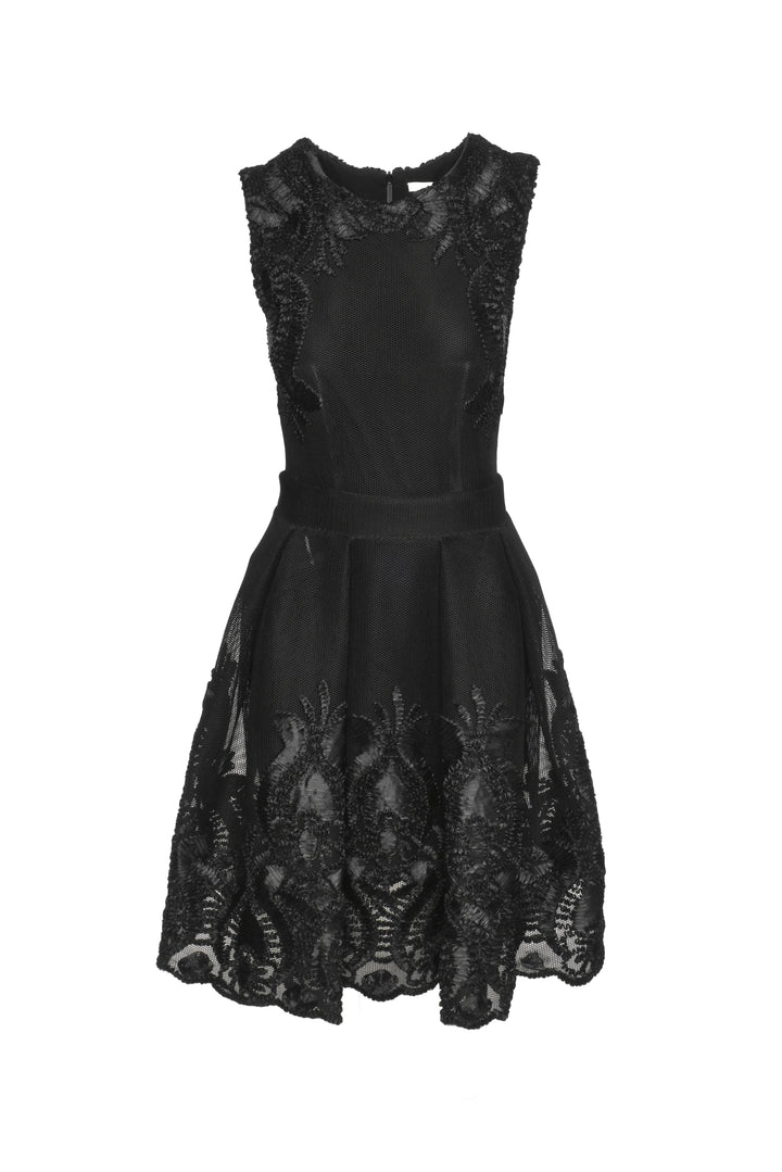 Maje Size 2 Sleeveless Embroidered Midi Dress