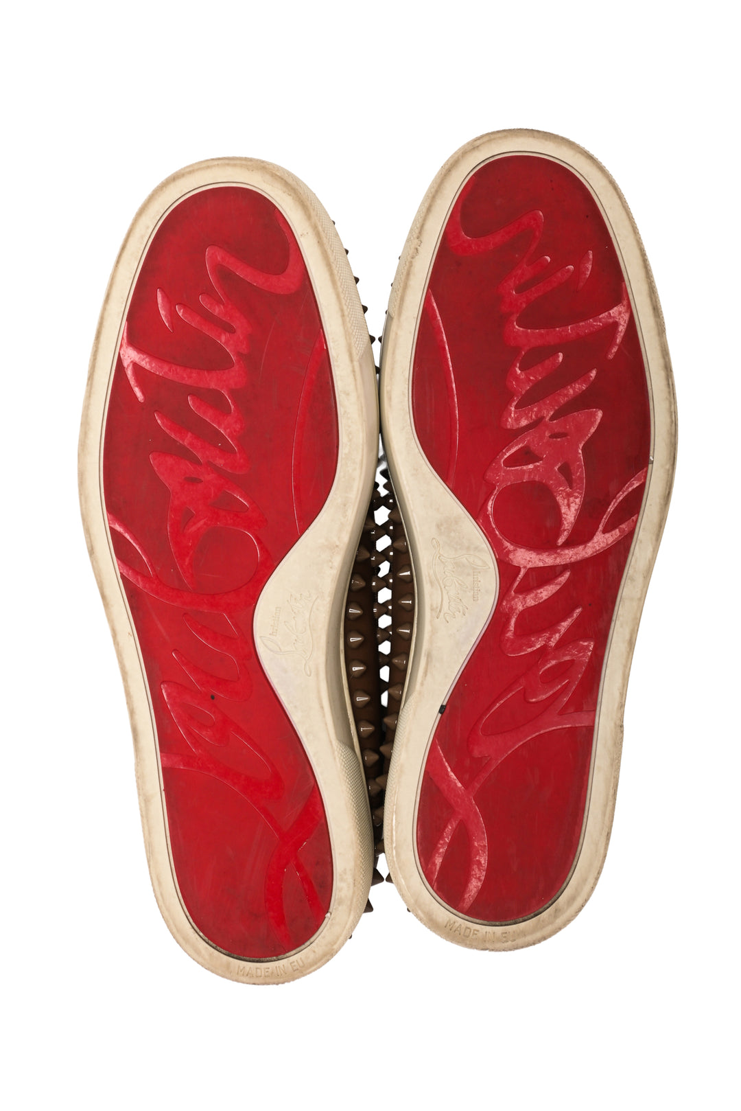 Mens Shoe Size 40 Christian Louboutin Men's Pik Boat Slip-On Leather Sneakers