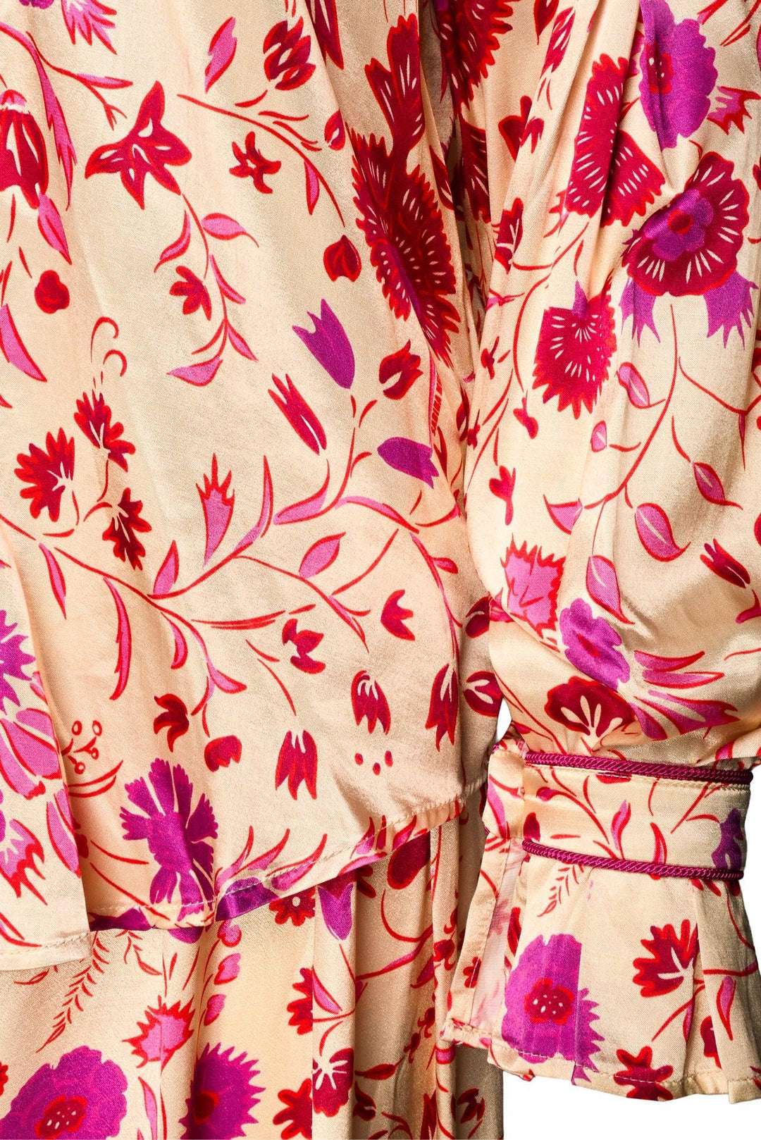 Sabina Musayev Size M Floral Print Satin Mallory Top & Damaris Pant Set